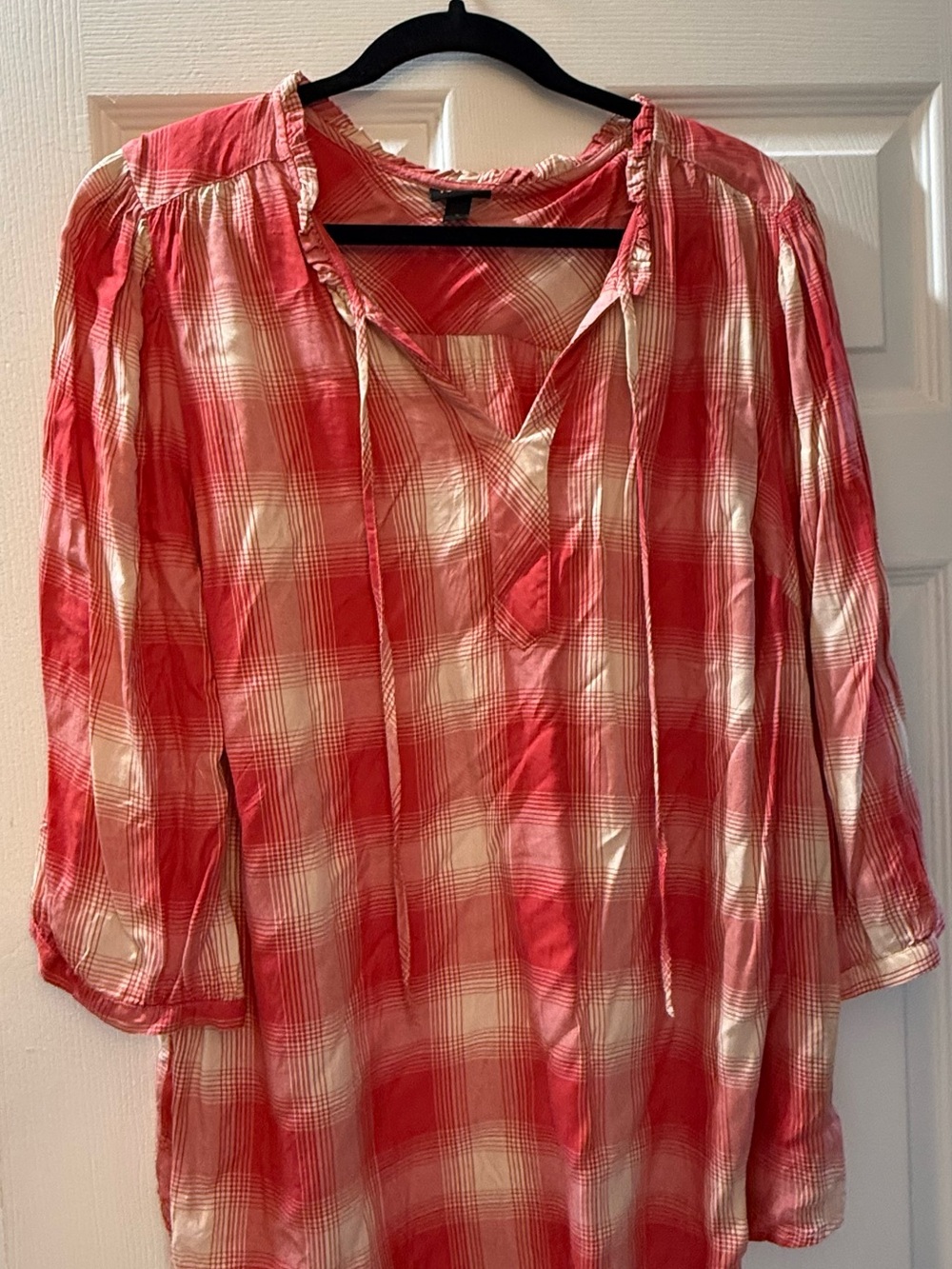 Plaid Tie-Neck Women’s Tunic Top - Red Torrid 2